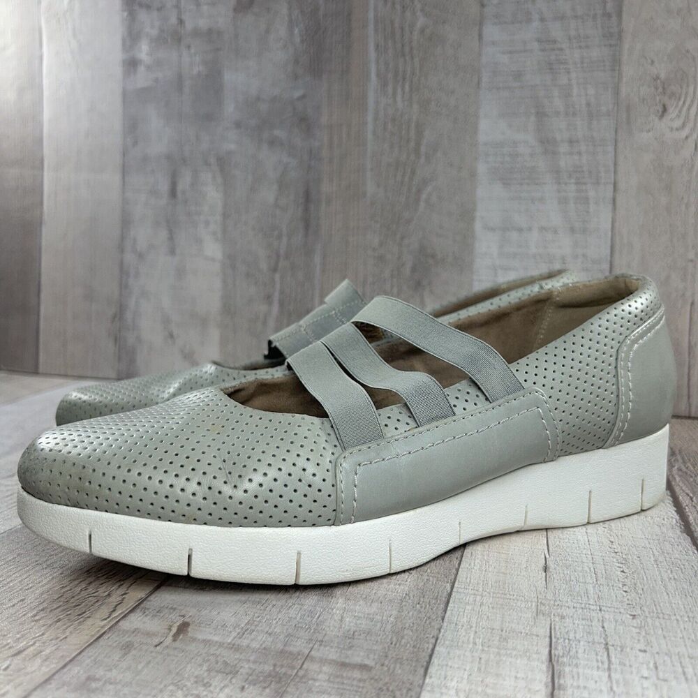 Clarks Daelyn City Women's Size 9 Slip On Mary Jane Comfort Shoes Sneakers Gray